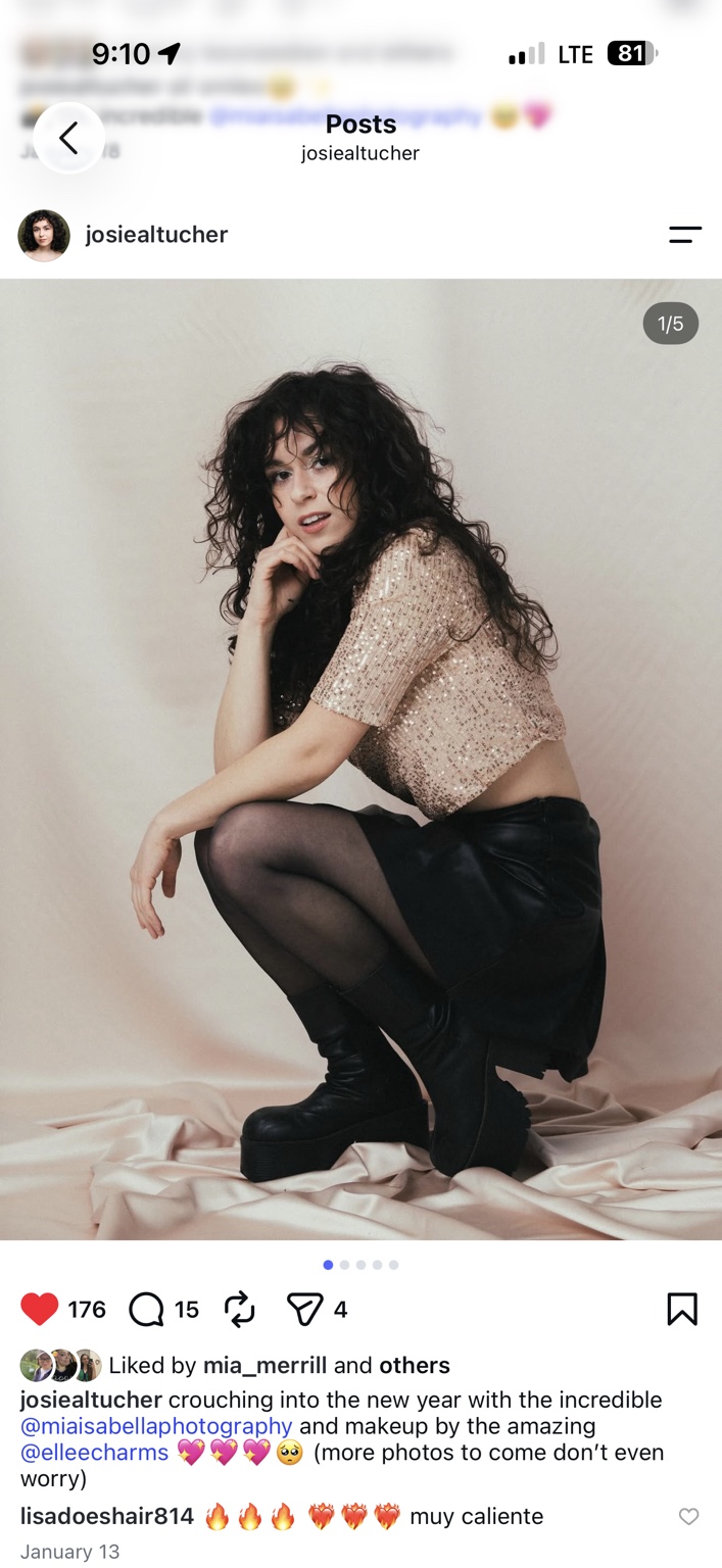 Editorial studio portrait of Josie Altucher