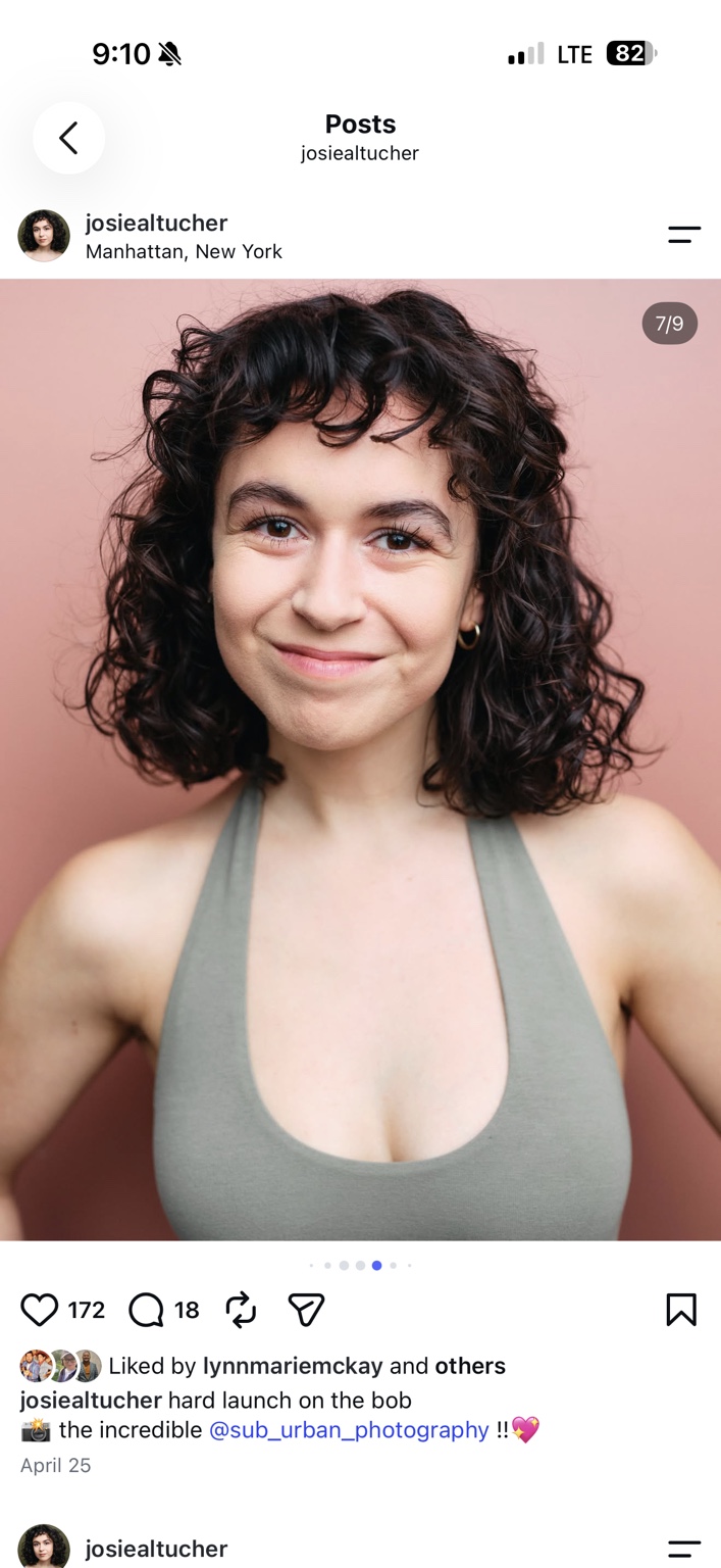 Smiling portrait of Josie Altucher against a warm pink background